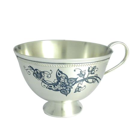 СЕРЕБРЯНАЯ ЧАЙНАЯ ЧАШКА С ЧЕРНЕНИЕМ "БАБОЧКА" – СЕВЕРНАЯ ЧЕРНЬ