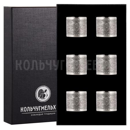 НАБОР ИЗ МЕЛЬХИОРА "ПЛАМЯ" С ЧЕРНЕНИЕМ (6 КОЛЕЦ ДЛЯ САЛФЕТОК) – КОЛЬЧУГИНСКИЙ МЕЛЬХИОР