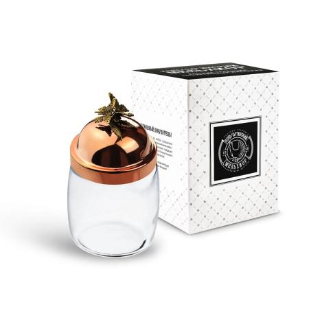 БАНКА ДЛЯ СЫПУЧИХ ПРОДУКТОВ "БАБОЧКА" МЕДНАЯ (920 МЛ.) – КОЛЬЧУГИНСКИЙ МЕЛЬХИОР