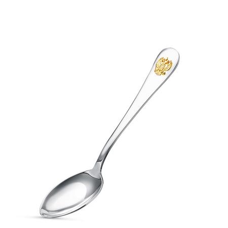 СЕРЕБРЯНАЯ КОФЕЙНАЯ ЛОЖКА "ГЕРБ" С ПОЗОЛОТОЙ 930606н1 – КРАСНАЯ ПРЕСНЯ
