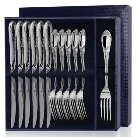 СЕРЕБРЯНЫЙ СТОЛОВЫЙ НАБОР "ПРЕСТИЖ" (6 ВИЛОК, 6 НОЖЕЙ) – АРГЕНТА
