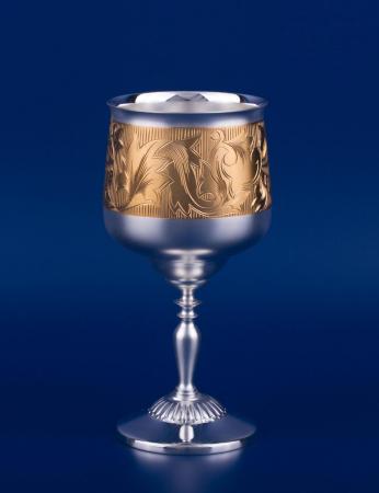 СЕРЕБРЯНЫЙ БОКАЛ "КНЯЗЬ" №9/С С ПОЗОЛОТОЙ (125 МЛ.) – МСТЁРСКИЙ ЮВЕЛИР