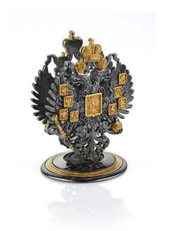 СЕРЕБРЯНАЯ ПОДСТАВКА ДЛЯ ВИЗИТОК "ОТЧИЗНА" С ПОЗОЛОТОЙ – АЛЬТМАСТЕР