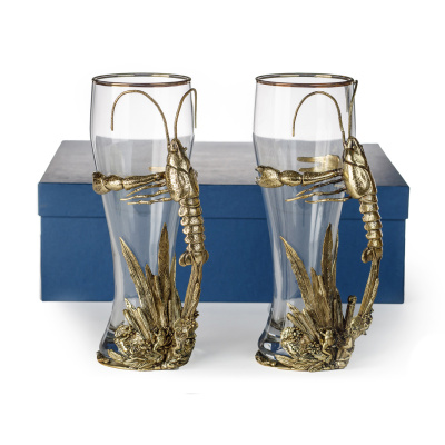 ПИВНОЙ БОКАЛ "РАК" ЛАТУННЫЙ 2 ШТ