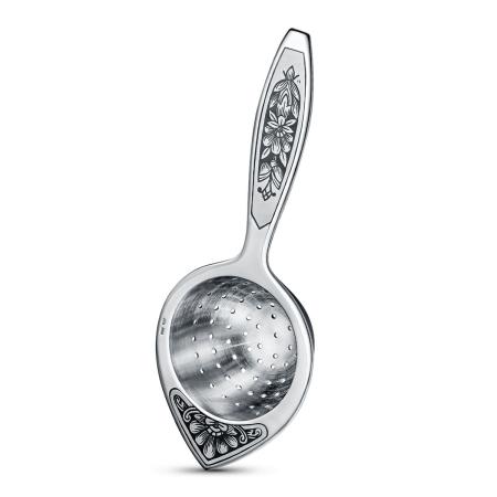 СЕРЕБРЯНОЕ СИТЕЧКО ДЛЯ ЗАВАРКИ С ЧЕРНЕНИЕМ  "40320005А05" – СЕВЕРНАЯ ЧЕРНЬ