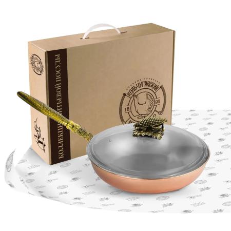 СКОВОРОДА МЕДНАЯ "КУКУРУЗА" С КРЫШКОЙ (ЛУЖЕНИЕ) – КОЛЬЧУГИНСКИЙ МЕЛЬХИОР