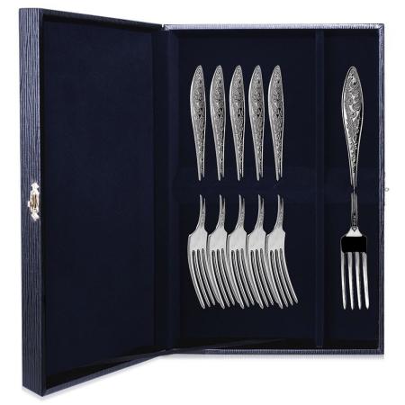 СЕРЕБРЯНЫЙ ДЕСЕРТНЫЙ НАБОР "МОРОЗКО" (6 ДЕСЕРТНЫХ ВИЛОК) – АРГЕНТА