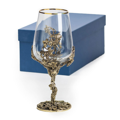 БОКАЛ ДЛЯ ВИНА "ВИНОГРАД" ЛАТУННЫЙ
