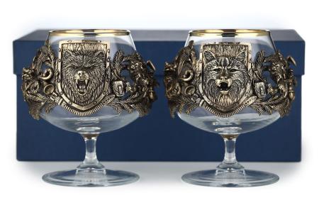 БОКАЛ ДЛЯ КОНЬЯКА "РУССКИЙ ЛЕС - МЕДВЕДЬ, РЫСЬ" CLASSIC 