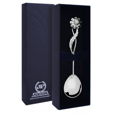 Серебряные столовые приборы купить в Москве СЕРЕБРЯНАЯ ЧАЙНАЯ ЛОЖКА "РОМАШКА" – АРГЕНТА