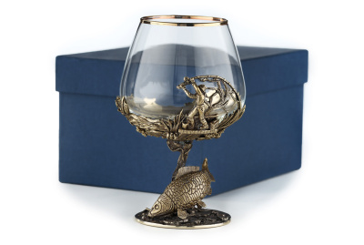 БОКАЛ ДЛЯ КОНЬЯКА "ЗОЛОТОЙ КАРП" ЛАТУННЫЙ
