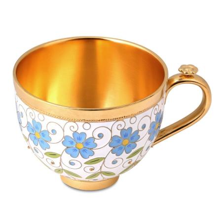 СЕРЕБРЯНАЯ ЧАЙНАЯ ЧАШКА "СИТЕЦ" - РУССКИЕ САМОЦВЕТЫ