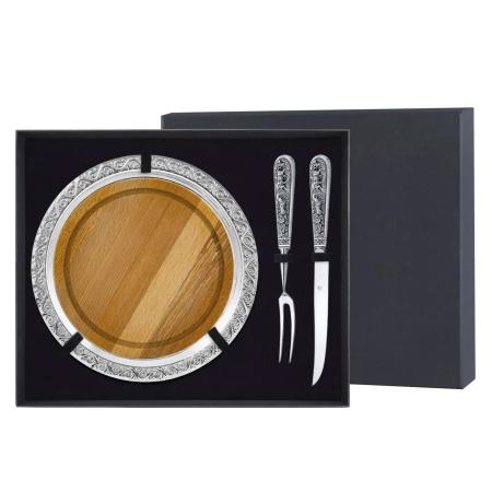 НАБОР ДЛЯ МЯСА "ЛОСЬ" (4 ПРЕДМЕТА) – КОЛЬЧУГИНСКИЙ МЕЛЬХИОР