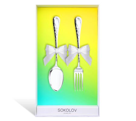 ДЕТСКИЕ СТОЛОВЫЕ ПРИБОРЫ "RENAISSANCE" (2 ПРЕДМЕТА) – SOKOLOV