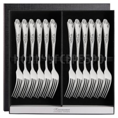 СЕРЕБРЯНЫЙ СТОЛОВЫЙ НАБОР "КЛАССИКА" №10 (12 ВИЛОК) - МСТЕРСКИЙ ЮВЕЛИР