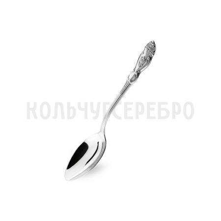 МЕЛЬХИОРОВАЯ ЧАЙНАЯ ЛОЖКА "ГЕРБ" С ЧЕРНЕНИЕМ – КОЛЬЧУГИНСКИЙ МЕЛЬХИОР