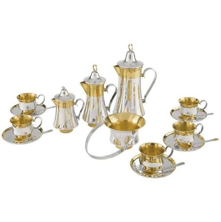 СЕРЕБРЯНЫЙ КОФЕЙНЫЙ НАБОР АРТ. 33235  – РУССКИЕ САМОЦВЕТЫ