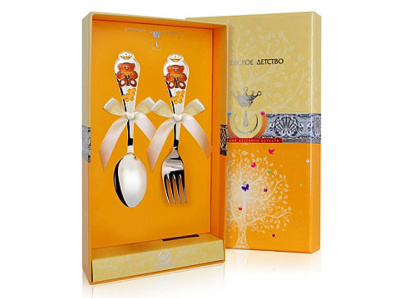 ДЕТСКИЕ СТОЛОВЫЕ ПРИБОРЫ "МИШКА" КД (2 ПРЕДМЕТА) – АРГЕНТА