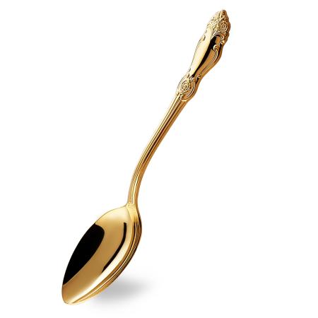 СТОЛОВАЯ ЛОЖКА ИЗ МЕЛЬХИОРА "РОЗА" ПОЗОЛОЧЕННАЯ – КОЛЬЧУГИНСКИЙ МЕЛЬХИОР