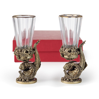 ЛАФИТНИК ДЛЯ ВОДКИ "РОГ ИЗОБИЛИЯ" ЛАТУННЫЙ 2 ШТ