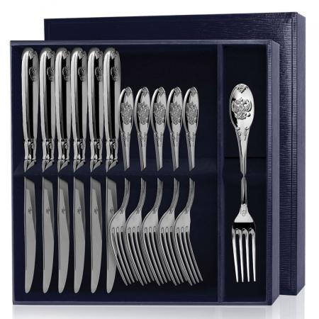 СЕРЕБРЯНЫЙ СТОЛОВЫЙ НАБОР "ЕДИНСТВО" (6 ВИЛОК, 6 НОЖЕЙ) – АРГЕНТА
