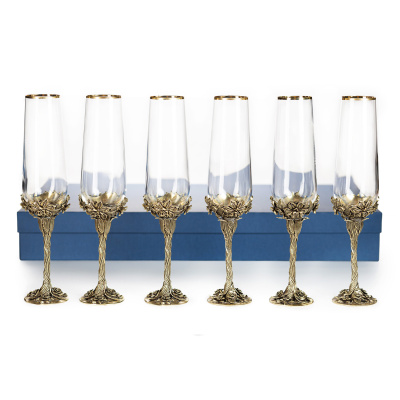 БОКАЛ ДЛЯ ШАМПАНСКОГО "НАРЦИСС" ЛАТУННЫЙ 6 ШТ