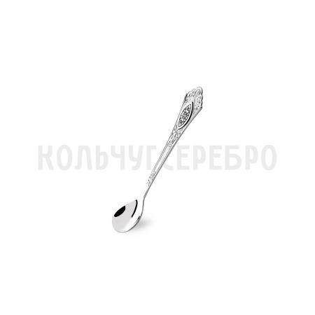 СЕРЕБРЯНАЯ ЛОЖКА ДЛЯ СОЛИ "РЕЛЬЕФНЫЙ" С ЧЕРНЕНИЕМ  - СЕВЕРНАЯ ЧЕРНЬ