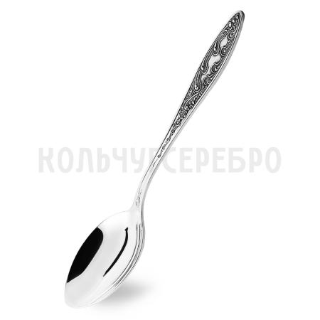 СТОЛОВАЯ ЛОЖКА ИЗ МЕЛЬХИОРА "МОРОЗКО" С ЧЕРНЕНИЕМ – КОЛЬЧУГИНСКИЙ МЕЛЬХИОР