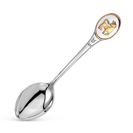Серебряные столовые приборы купить в Москве СЕРЕБРЯНАЯ ЧАЙНАЯ ЛОЖКА "ТЕЛЕЦ" 930747ж2 – КРАСНАЯ ПРЕСНЯ