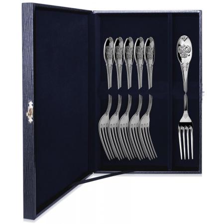 СЕРЕБРЯНЫЙ СТОЛОВЫЙ НАБОР "ЕДИНСТВО" (6 СТОЛОВЫХ ВИЛОК) – АРГЕНТА