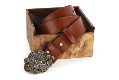 КОЖАНЫЙ РЕМЕНЬ "ГЕОРГИЙ ПОБЕДОНОСЕЦ" РЫЖИЙ