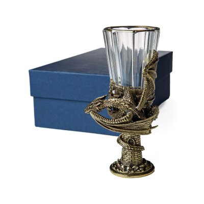 ЛАФИТНИК ДЛЯ ВОДКИ "ДРАКОН" ЛАТУННЫЙ