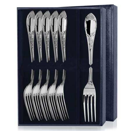 СЕРЕБРЯНЫЙ СТОЛОВЫЙ НАБОР "ПРЕСТИЖ" (6 ВИЛОК) – АРГЕНТА