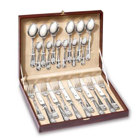 СЕРЕБРЯНЫЙ СТОЛОВЫЙ НАБОР "ГЕРБ" (24 ПРЕДМЕТА) – КРАСНАЯ ПРЕСНЯ