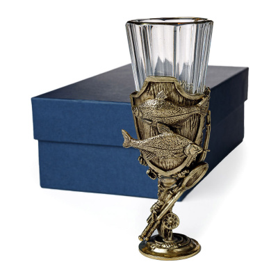 ЛАФИТНИК ДЛЯ ВОДКИ "ТРОФЕЙНЫЙ РЫБАЛКА" (ЛЕЩ) ЛАТУННЫЙ