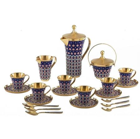 СЕРЕБРЯНЫЙ КОФЕЙНЫЙ НАБОР АРТ. 33071  – РУССКИЕ САМОЦВЕТЫ