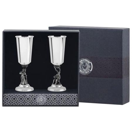 НАБОР РЮМОК "ИВАН-ДА-МАРЬЯ" ПОСЕРЕБРЕННЫЙ С ЧЕРНЕНИЕМ (2 ШТУКИ) – КОЛЬЧУГИНСКИЙ МЕЛЬХИОР