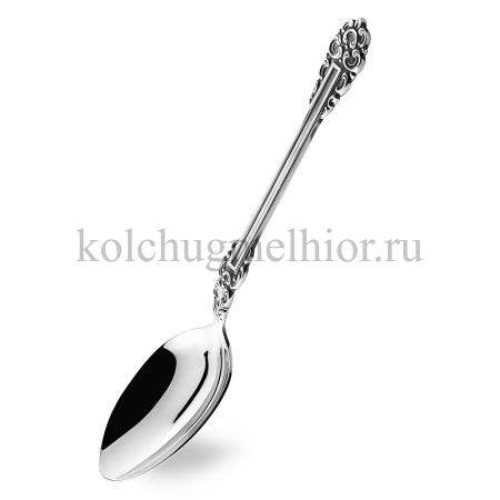 СТОЛОВАЯ ЛОЖКА ИЗ МЕЛЬХИОРА "ПРАЗДНИЧНАЯ" С ЧЕРНЕНИЕМ – КОЛЬЧУГИНСКИЙ МЕЛЬХИОР