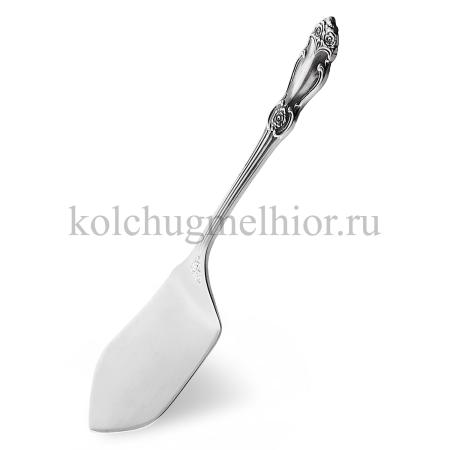 ЛОПАТКА ДЛЯ ТОРТА ИЗ МЕЛЬХИОРА "РОЗА" С ЧЕРНЕНИЕМ – КОЛЬЧУГИНСКИЙ МЕЛЬХИОР