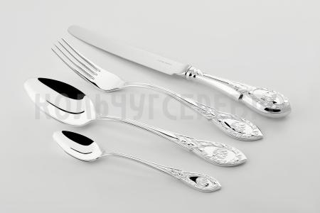 Серебряные столовые приборы купить в Москве СЕРЕБРЯНЫЙ СТОЛОВЫЙ НАБОР "ГОСУДАРСТВЕННЫЙ" (48 ПРЕДМЕТОВ) - РУССКИЕ САМОЦВЕТЫ