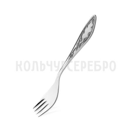 ВИЛКА ДЛЯ РЫБЫ ИЗ МЕЛЬХИОРА "ПЛАМЯ" С ЧЕРНЕНИЕМ – КОЛЬЧУГИНСКИЙ МЕЛЬХИОР