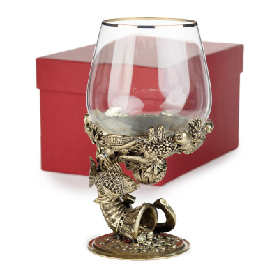 БОКАЛ ДЛЯ КОНЬЯКА "РОГ ИЗОБИЛИЯ" ЛАТУННЫЙ