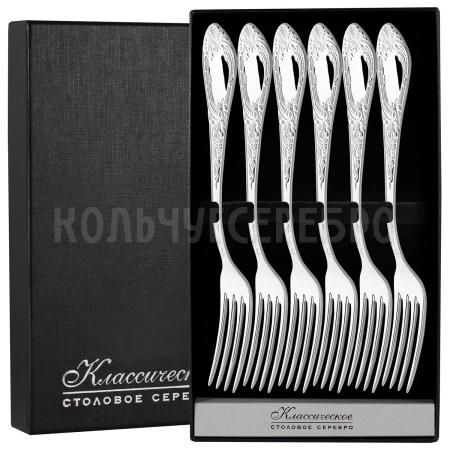 СЕРЕБРЯНЫЙ СТОЛОВЫЙ НАБОР "ФАНТАЗИЯ" М-25 (6 ВИЛОК) – ПАВЛОВСКИЙ ЗАВОД