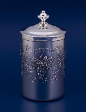 СЕРЕБРЯНАЯ КОРОБКА ДЛЯ ЧАЯ "ВИНОГРАДНАЯ ЛОЗА" – МСТЁРСКИЙ ЮВЕЛИР