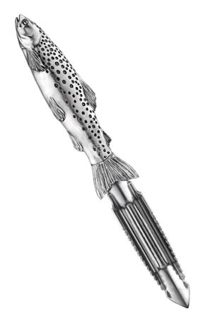 СЕРЕБРЯНЫЙ НОЖ ДЛЯ ЧИСТКИ РЫБЫ "ФОРЕЛЬ" - АЛЬТМАСТЕР