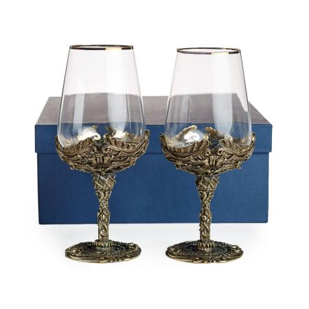 БОКАЛЫ ДЛЯ ВИНА "РОЯЛ" ЛАТУННЫЙ 2 ШТ