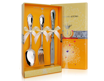 ДЕТСКИЕ СТОЛОВЫЕ ПРИБОРЫ "ПРЕСТИЖ" (3 ПРЕДМЕТА) №1 – АРГЕНТА