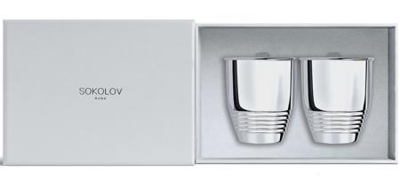 НАБОР СЕРЕБРЯНЫХ СТАКАНОВ (2 ШТУКИ) арт. 2301030001 – SOKOLOV