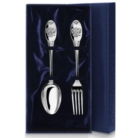 СЕРЕБРЯНЫЙ СТОЛОВЫЙ НАБОР "ЕДИНСТВО" (2 ПРЕДМЕТА) – АРГЕНТА