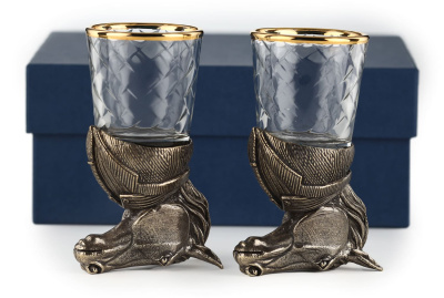 ЧАРКИ "ЛОШАДЬ" ЛАТУННЫЙ (СТОПКИ ПЕРЕВЁРТЫШИ) 2 шт.